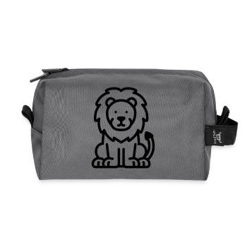 lion - Trousse de toilette en tissu recyclé - anthracite - Devant
