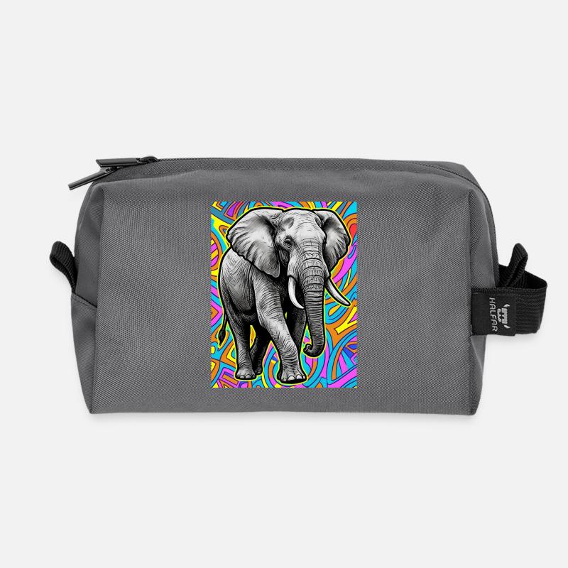 Elefant - Recycelte Kulturtasche - Anthrazit