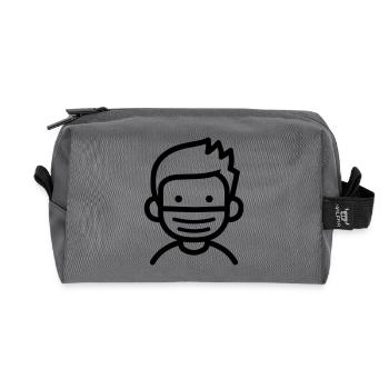 Maske - Recycelte Kulturtasche - Anthrazit - Vorne