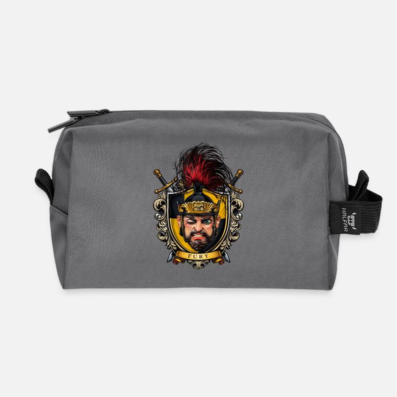 Fury Shield Warrior Crest - Recycled Toiletry Zip Bag - anthracite
