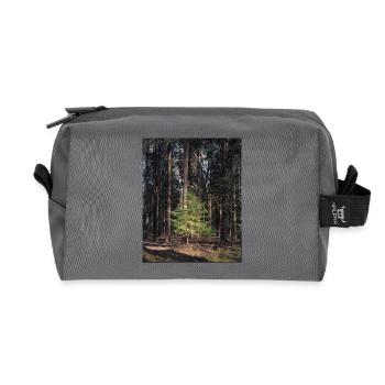 Young fir tree in the heart of a pine forest - Recycled Toiletry Zip Bag - anthracite - Front