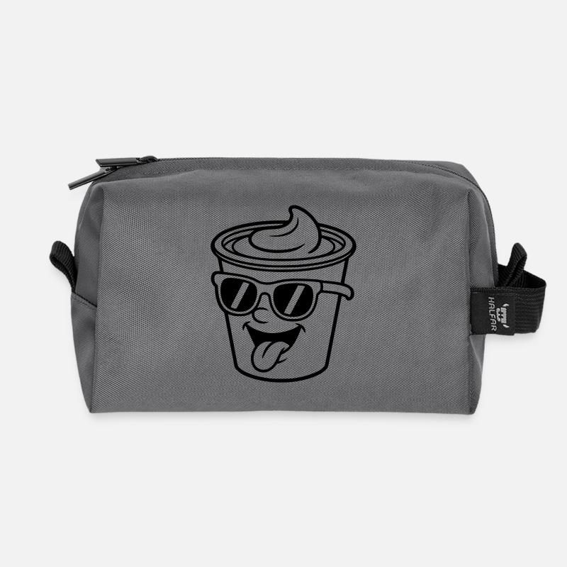 Becher Crème Joghurt Sahne Eis (Farbe änderbar) - Recycelte Kulturtasche - Anthrazit