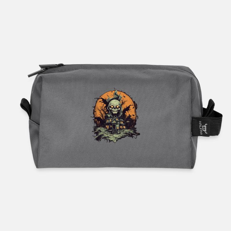 Halloween - Recycelte Kulturtasche - Anthrazit
