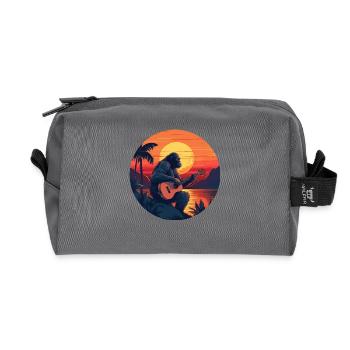 Gitarrist Gorilla bei Sonnenuntergang - Recycelte Kulturtasche - Anthrazit - Vorne