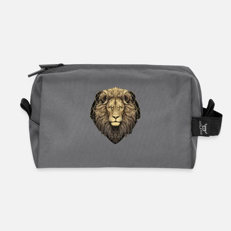 Löwe - Recycelte Kulturtasche - Anthrazit