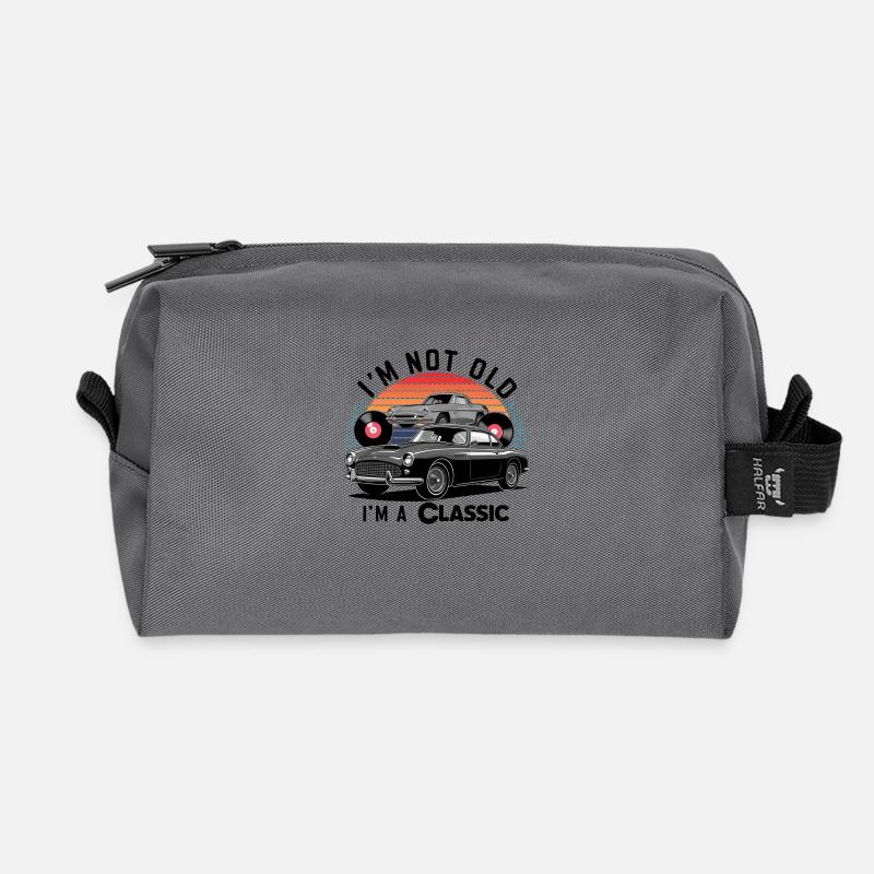 I'm not old, I'm a classic. - Recycled Toiletry Zip Bag - anthracite