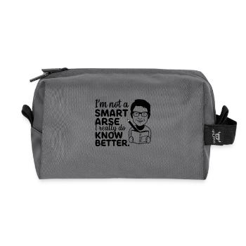 I'm not a smartass, I really know better - Recycled Toiletry Zip Bag - anthracite - Front