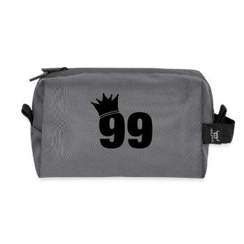 99_krone_f1 - Recycled Toiletry Zip Bag - anthracite - Front