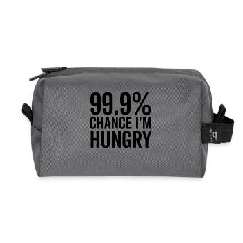 99.9% Chance I’m Hungry - Recycled Toiletry Zip Bag - anthracite - Front