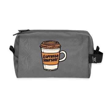 Espresso vous-même - Trousse de toilette en tissu recyclé - anthracite - Devant