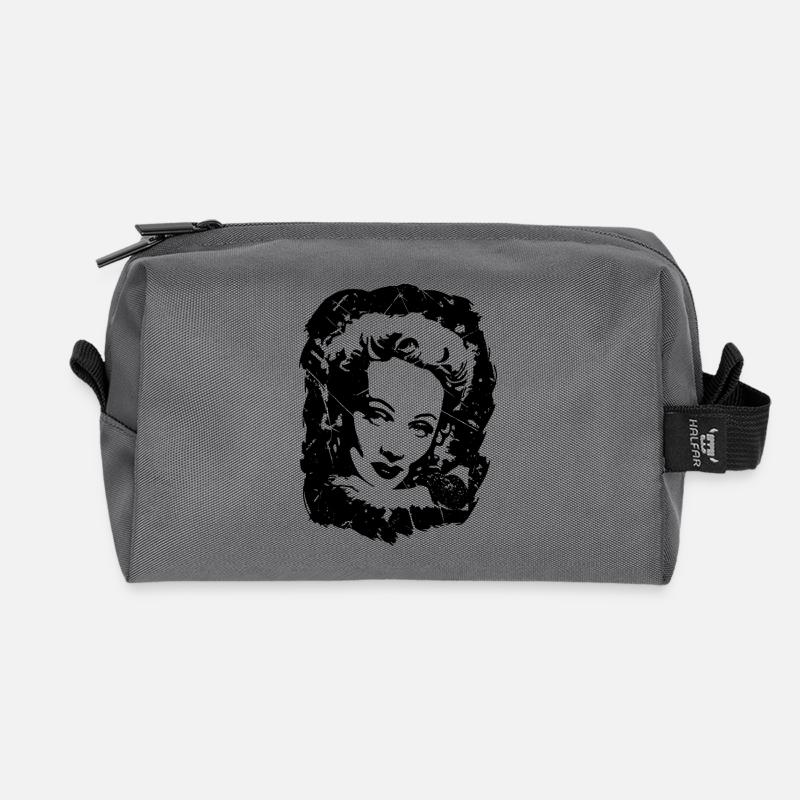 Marlene Dietrich - Recycelte Kulturtasche - Anthrazit