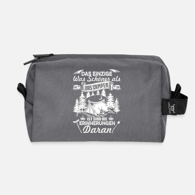 Camping Tshirt für Camper - Recycelte Kulturtasche - Anthrazit