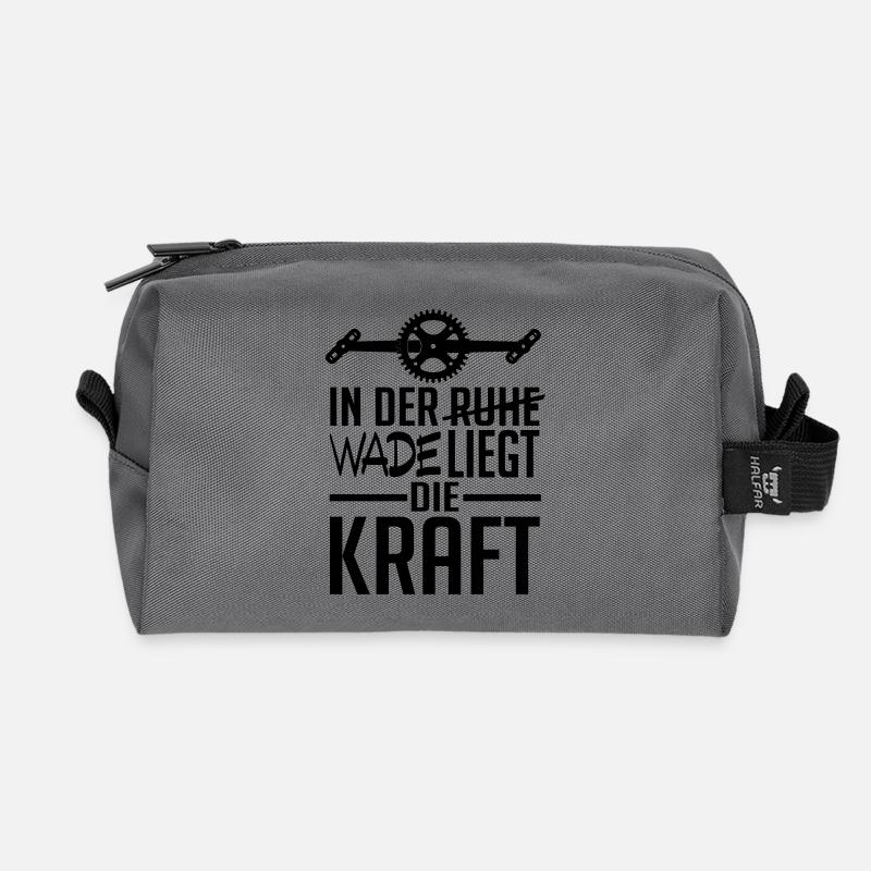 In der Wade liegt die Kraft - Recycelte Kulturtasche - Anthrazit
