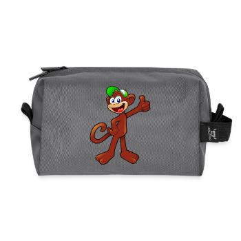 Affe - Recycelte Kulturtasche - Anthrazit - Vorne