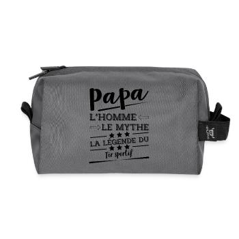 Papa la légende Tir sportif cadeau - Trousse de toilette en tissu recyclé - anthracite - Devant