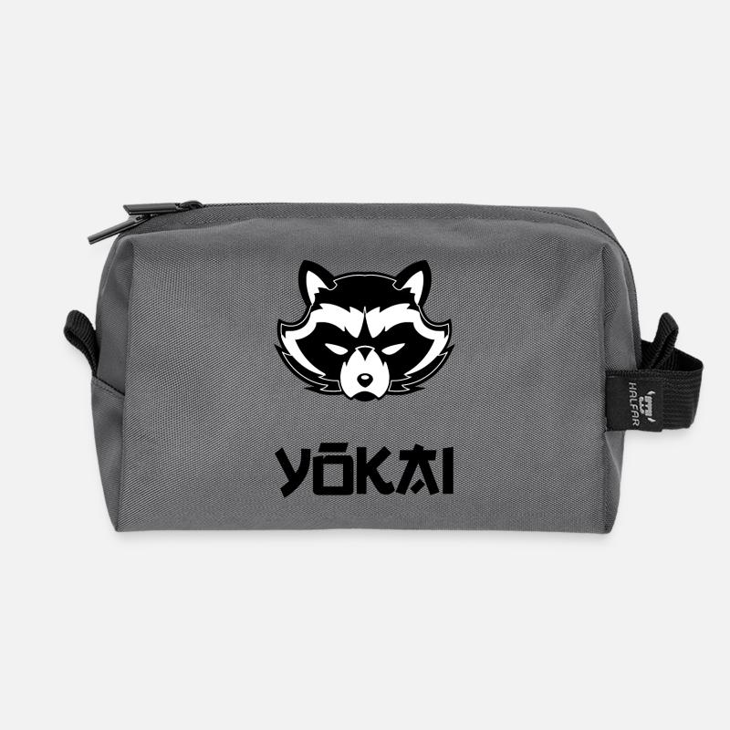 yokai blak - Recycled Toiletry Zip Bag - anthracite
