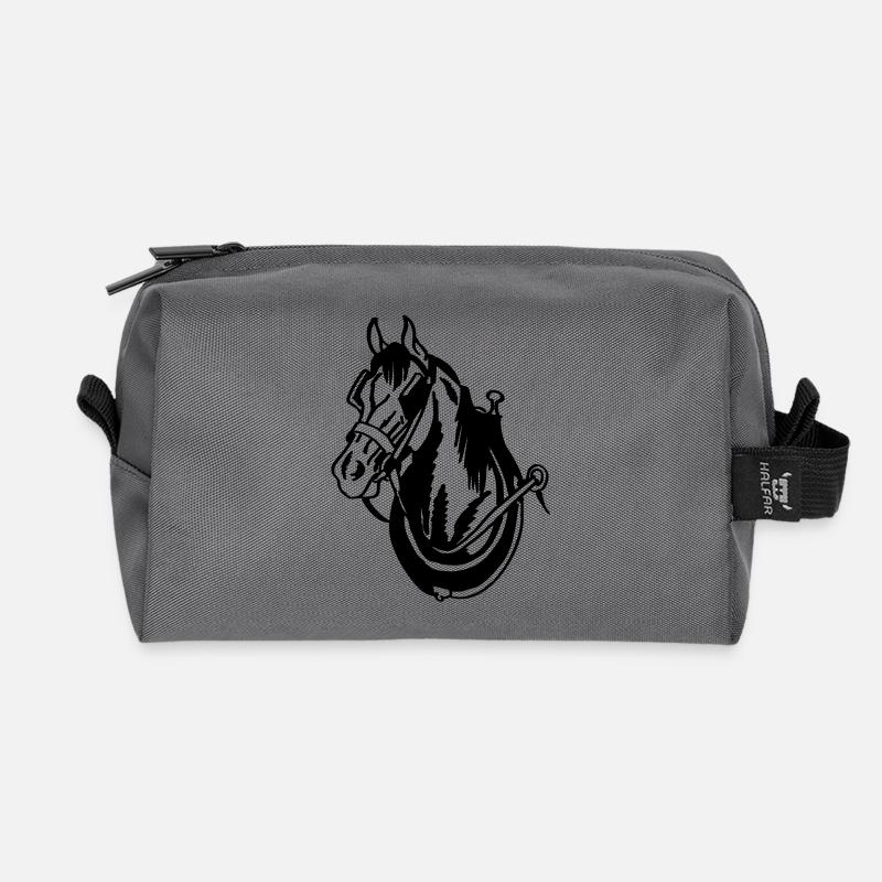 Cheval d'attelage - Trousse de toilette en tissu recyclé - anthracite