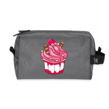 Eis Speiseeis Eiskrem Eiscreme Kugeleis Eisbecher - Recycelte Kulturtasche - Anthrazit - Vorne