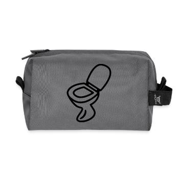 Toilette Klo Design WC Schwarz - Trousse de toilette en tissu recyclé - anthracite - Devant