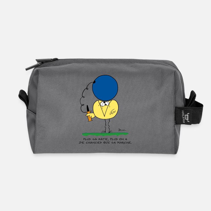 More it fails, the more it works - Recycled Toiletry Zip Bag - anthracite