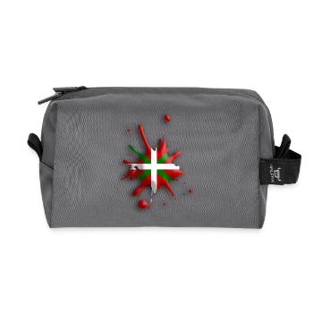 Drapeau Basque tâche 3 - Trousse de toilette en tissu recyclé - anthracite - Devant