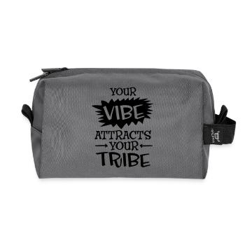 Your Vibe Attracts Your Tribe - Recycled Toiletry Zip Bag - anthracite - Front
