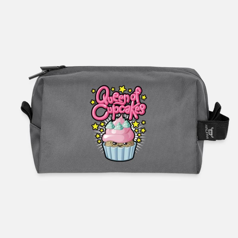 Queen of cupcakes - Recycelte Kulturtasche - Anthrazit