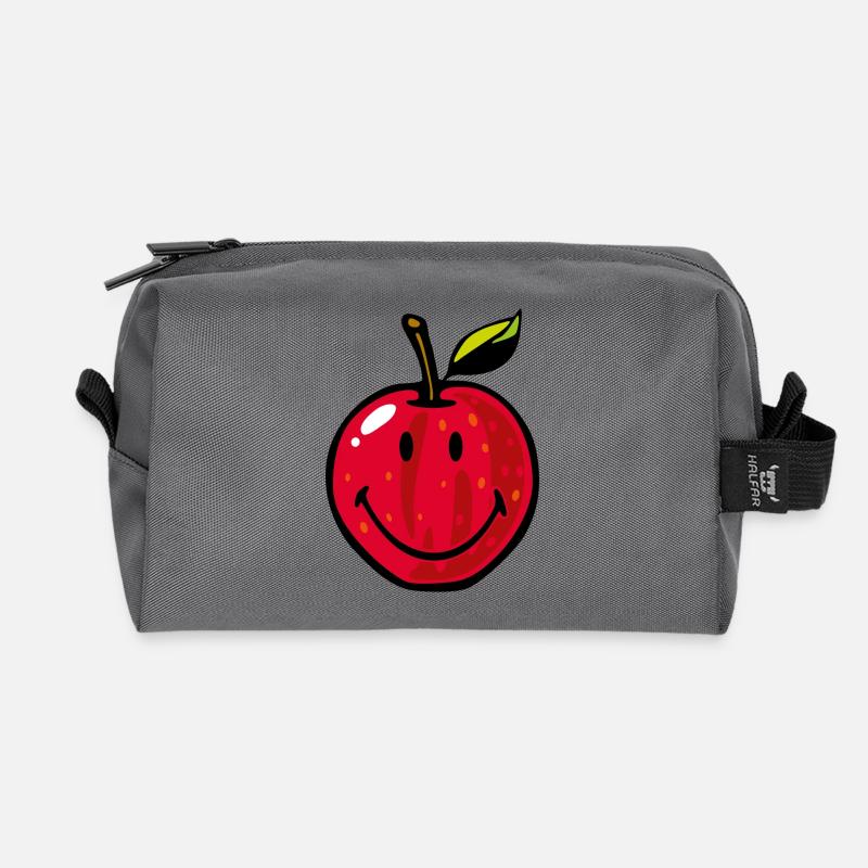Smiley Red Apple - Recycelte Kulturtasche - Anthrazit