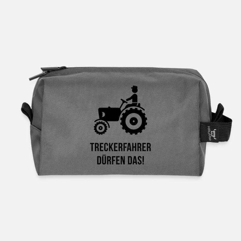 Treckerfahrer Dürfen Das! (Trecker / Traktor, V3) - Recycelte Kulturtasche - Anthrazit