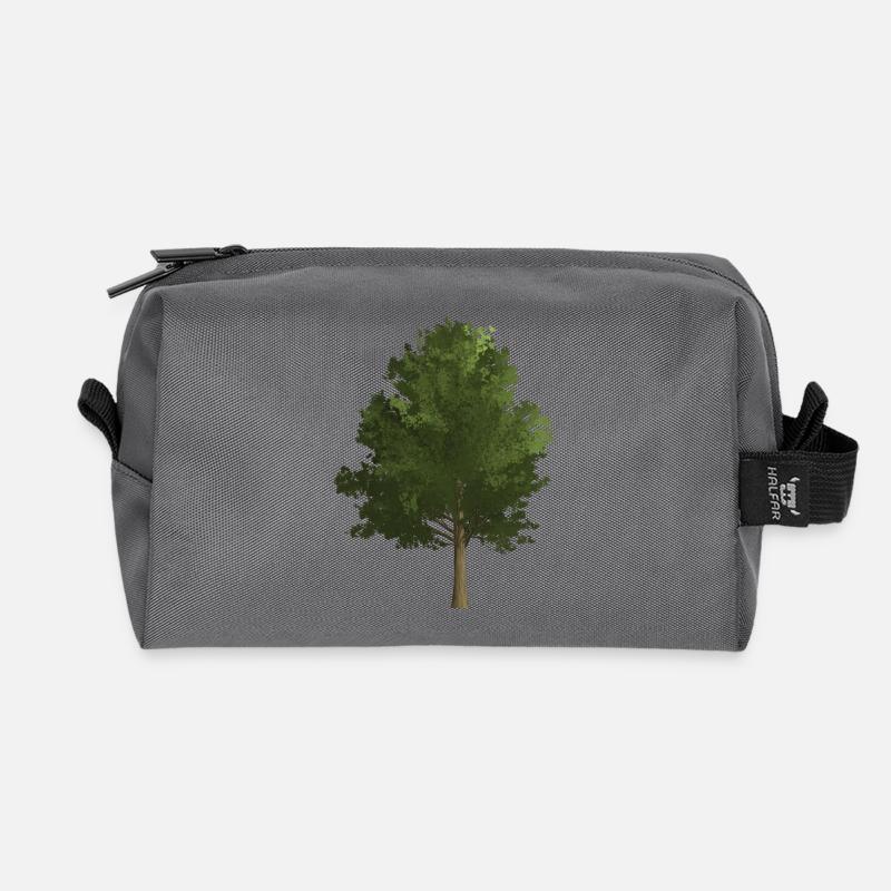 Baum Wald Ahorn, farbig, grün - Recycelte Kulturtasche - Anthrazit