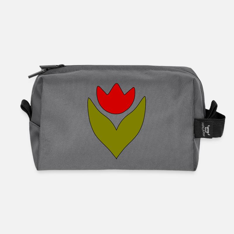 Blume rot rote Blume Blumen Tulpe rot - Recycelte Kulturtasche - Anthrazit