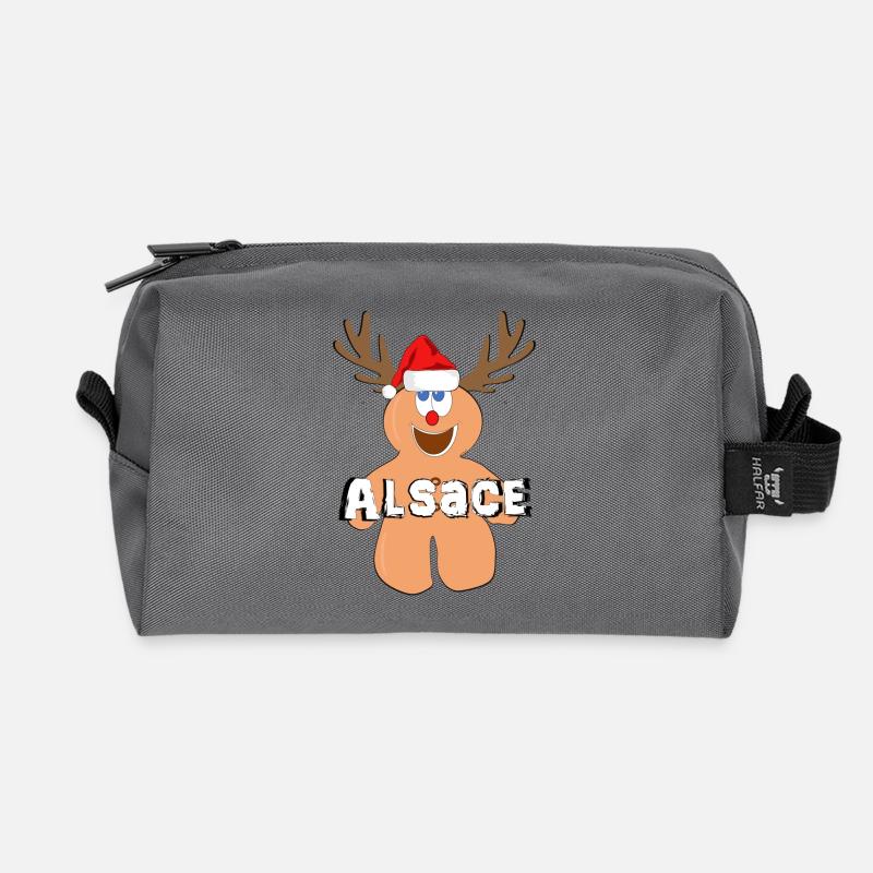 Alsace Model Mannala Christmas - Recycled Toiletry Zip Bag - anthracite