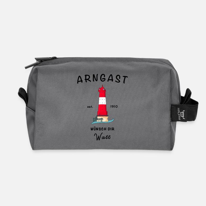 Leuchtturm Arngast, Wilhelmshaven, Ostfriesland - Recycelte Kulturtasche - Anthrazit