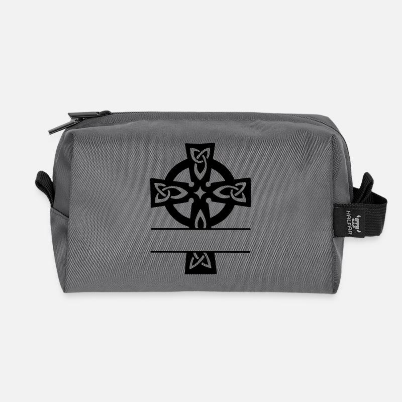 Keltisches Kreuz Monogramm Logo - Recycelte Kulturtasche - Anthrazit