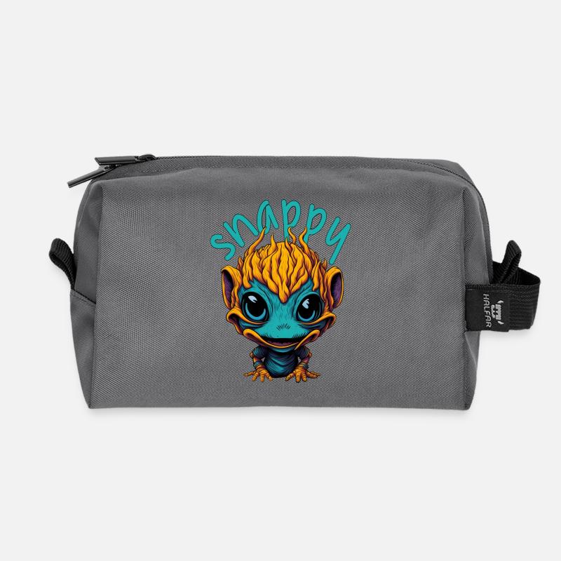 Snappy Alien - Recycelte Kulturtasche - Anthrazit