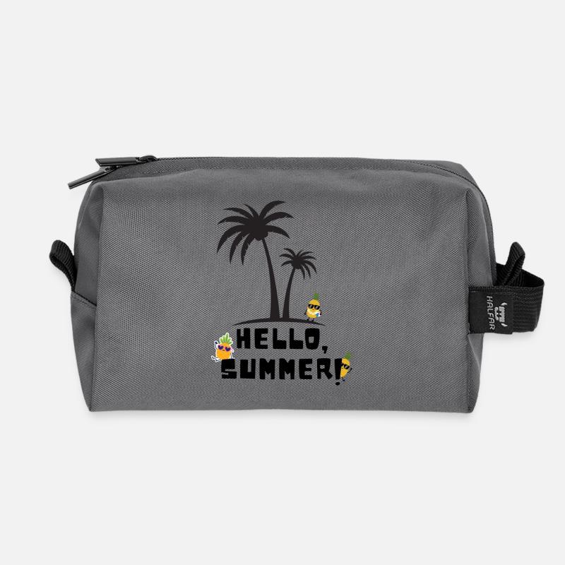 Hello summer - Recycelte Kulturtasche - Anthrazit