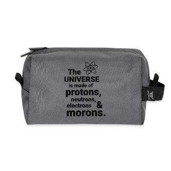 The Universe is made of protons, neutrorns - Recycled Toiletry Zip Bag - anthracite - Front