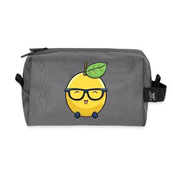 Kawaii Lemon: Sweet Acidity - Recycled Toiletry Zip Bag - anthracite - Front