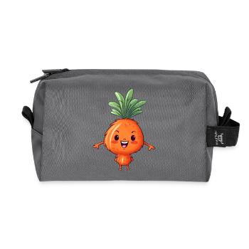 Kawaii Carrot Meets Alien: Space Vegetable - Recycled Toiletry Zip Bag - anthracite - Front