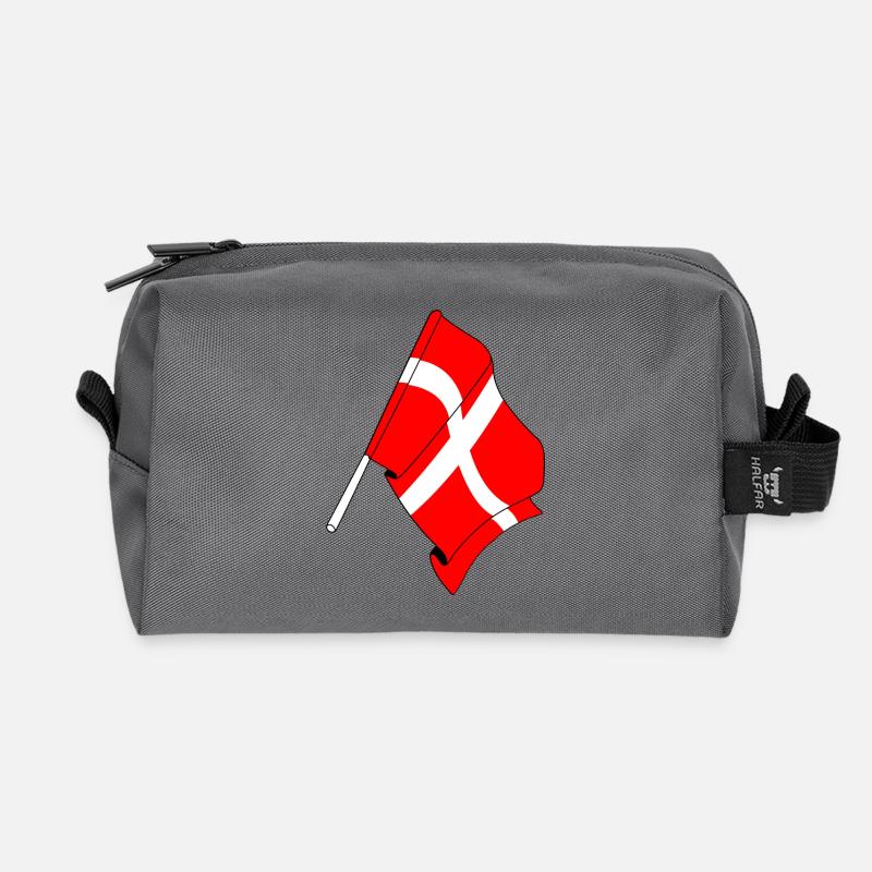 Flagge: Dänemark - Recycelte Kulturtasche - Anthrazit