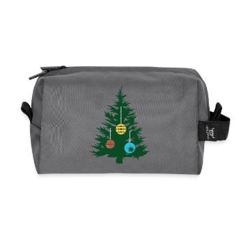 Fir tree with baubles fir forest Christmas xmas - Recycled Toiletry Zip Bag - anthracite - Front