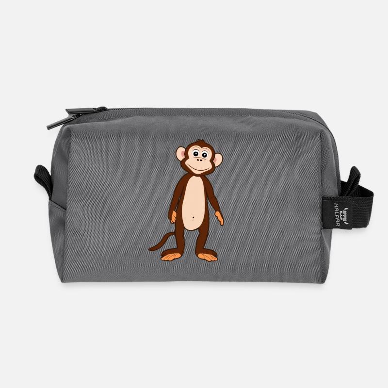Affe - Recycelte Kulturtasche - Anthrazit