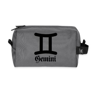 Gemini twins - Recycled Toiletry Zip Bag - anthracite - Front
