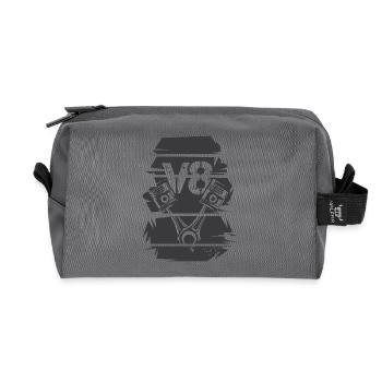 Rétro V8 Voiture Musclecars Moteur Vintage Icon Logo - Trousse de toilette en tissu recyclé - anthracite - Devant