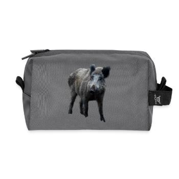 Wild boar Wild boar Pig Sow Pigs - Recycled Toiletry Zip Bag - anthracite - Front