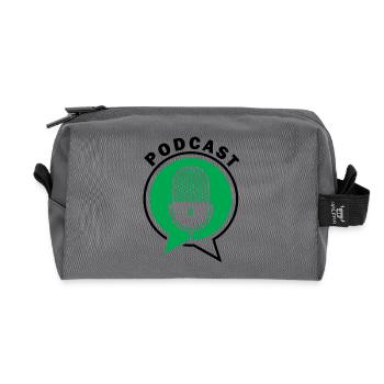 Podcast Microphone Speech Bubbles - Recycled Toiletry Zip Bag - anthracite - Front