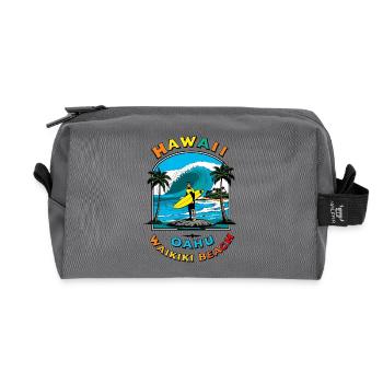 Vacances à Hawaï - Trousse de toilette en tissu recyclé - anthracite - Devant