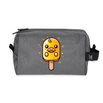 Motif de glace mignon poussin pour l’été - Trousse de toilette en tissu recyclé - anthracite - Devant