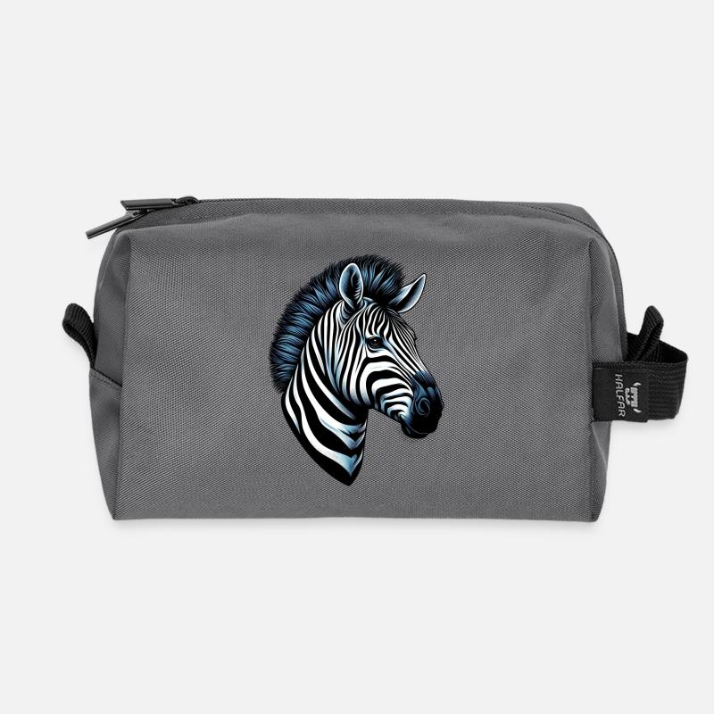 Zebra - Recycelte Kulturtasche - Anthrazit