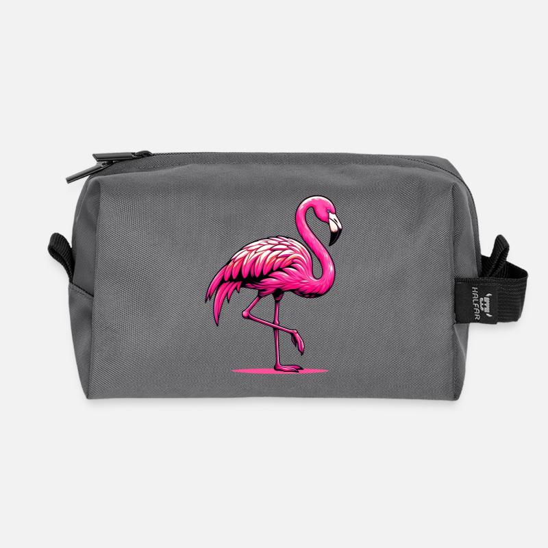 Flamingo - Recycelte Kulturtasche - Anthrazit